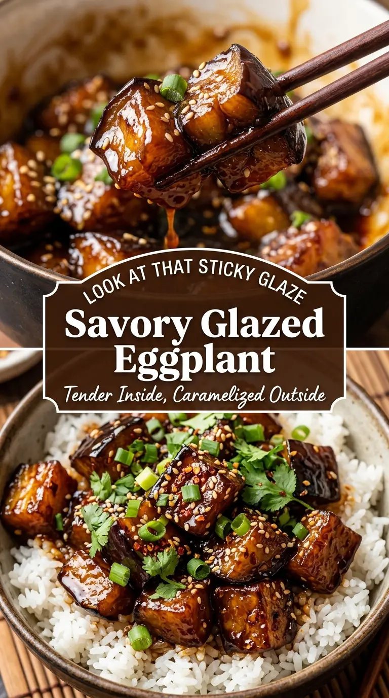 Savory glazed eggplant sticky sesame