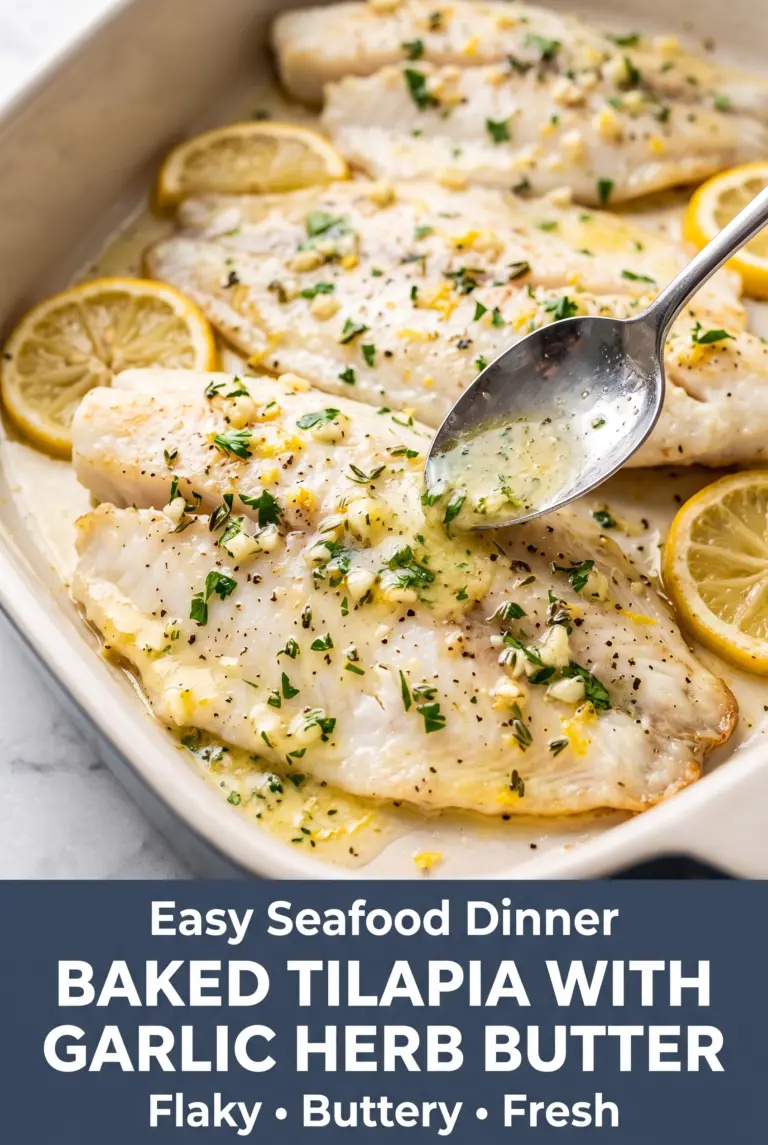 Baked Tilapia with Garlic Herb Butter