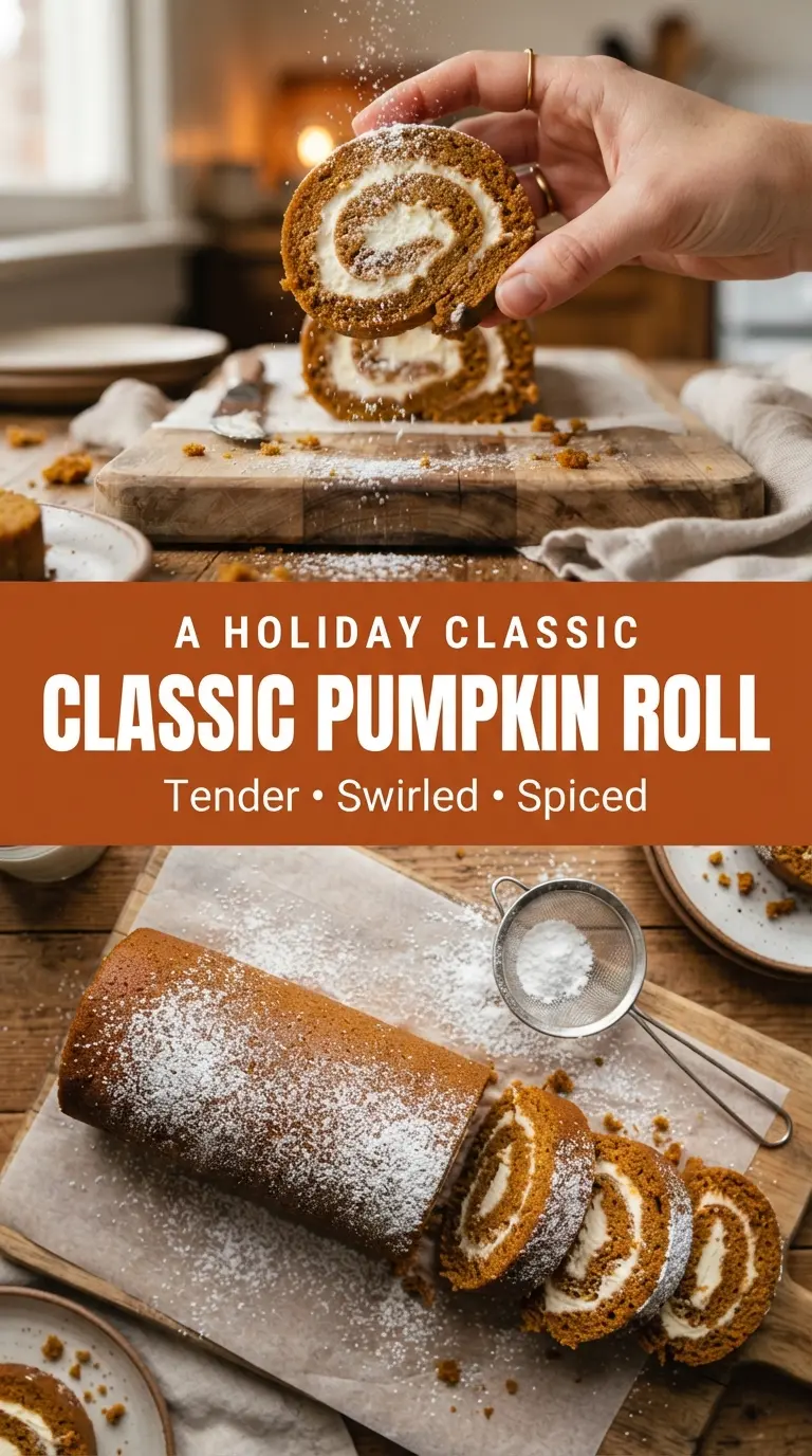 Classic Pumpkin Roll with Cream Cheese Filling