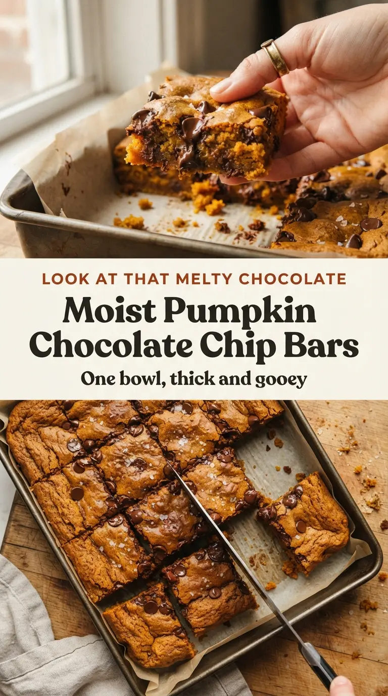 Moist Pumpkin Chocolate Chip Bars