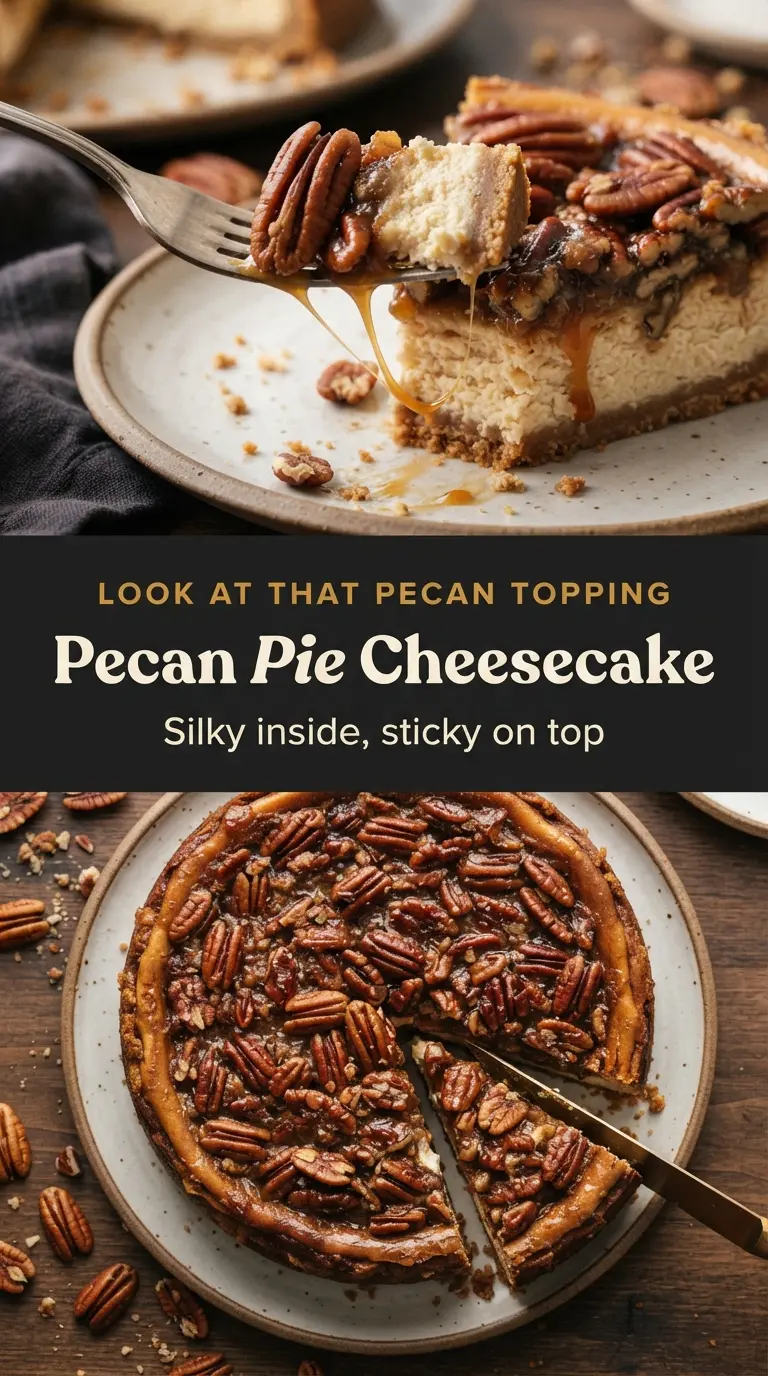 Pecan Pie Cheesecake with Cinnamon Pecan Topping