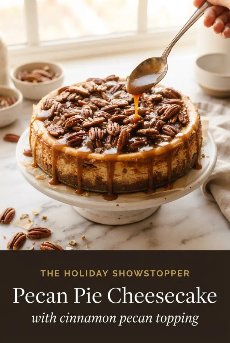 Pecan Pie Cheesecake with Cinnamon Pecan Topping