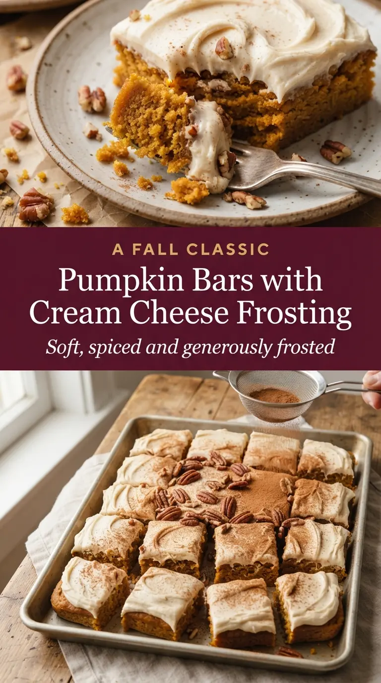 Pumpkin Bars with Cream Cheese Frosting