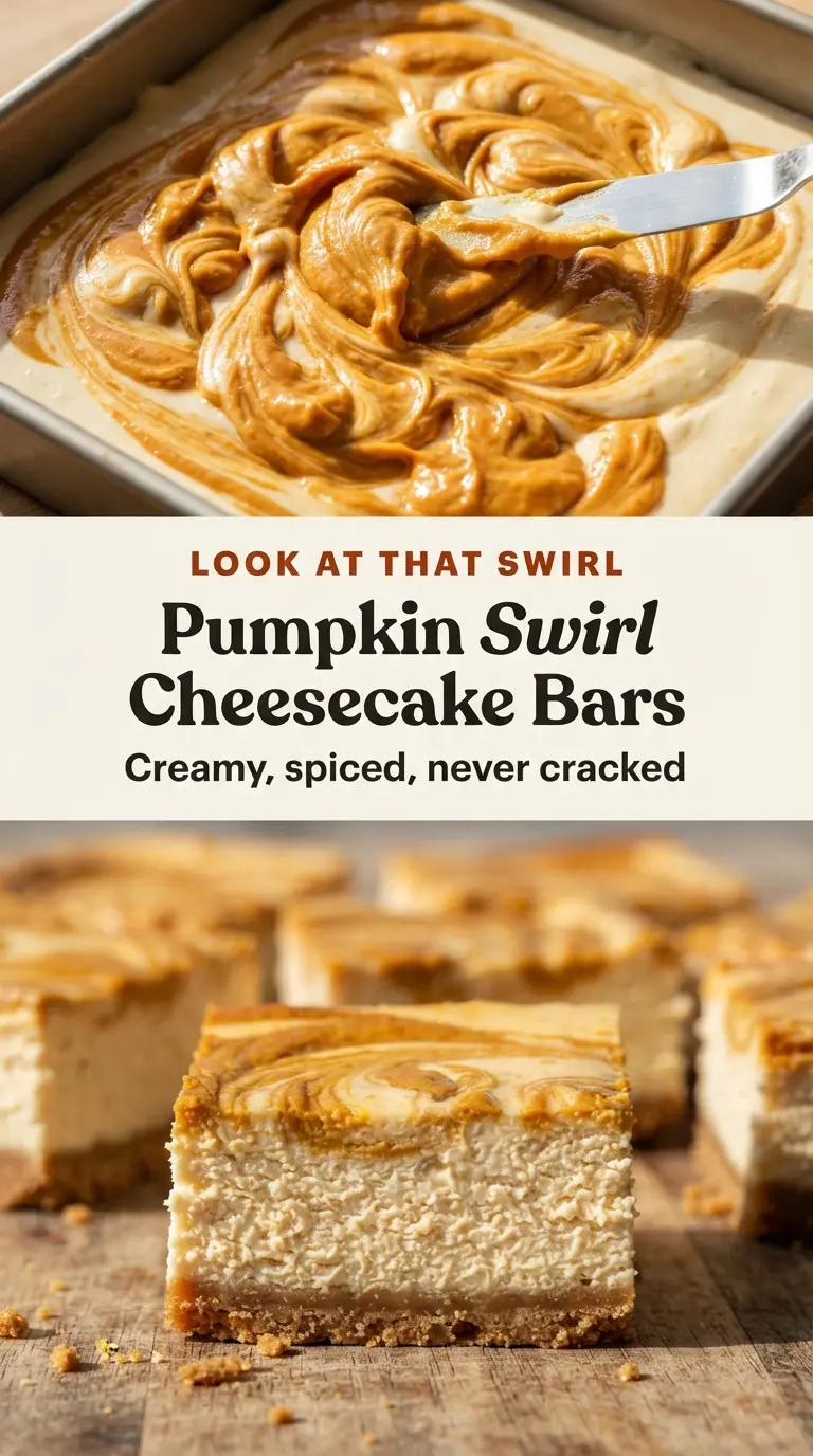 Pumpkin Swirl Cheesecake Bars