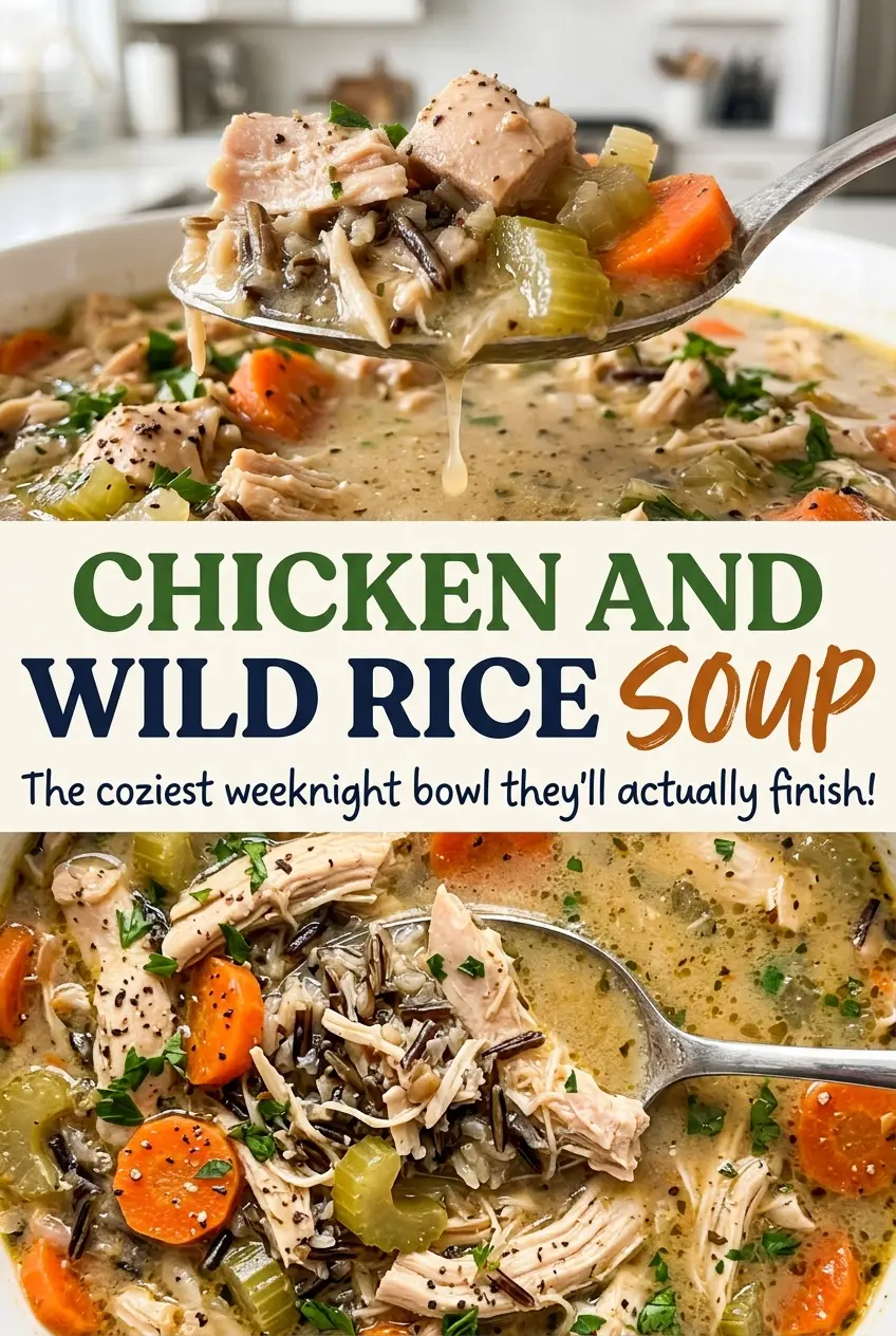 Chicken and wild rice soup creamy hearty comforting