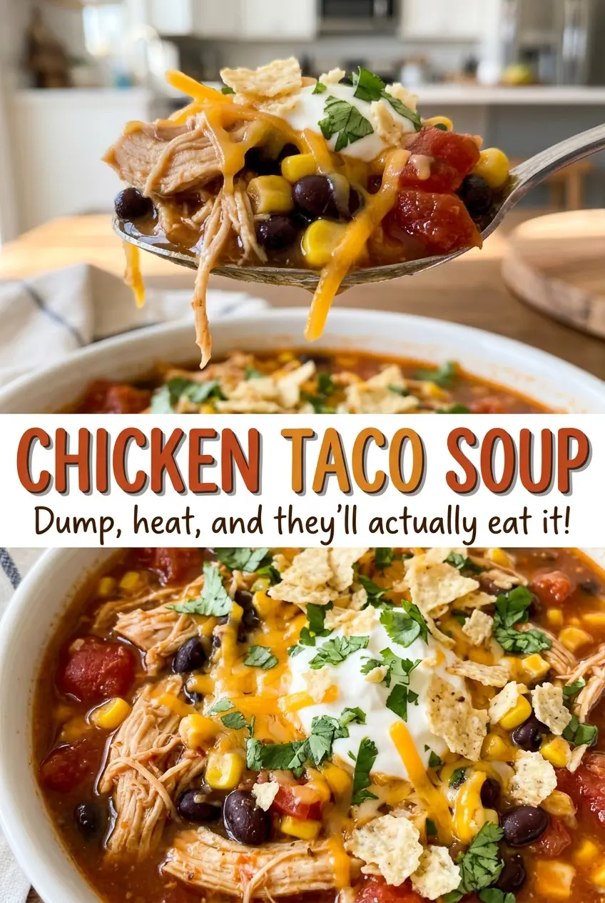 Chicken Taco Soup, hearty bean broth