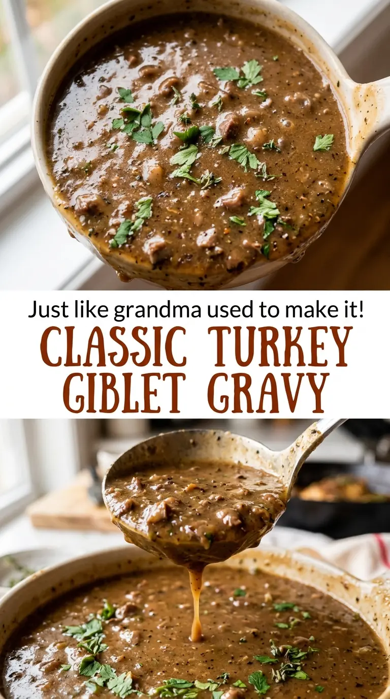 Classic Turkey Giblet Gravy thick homemade texture