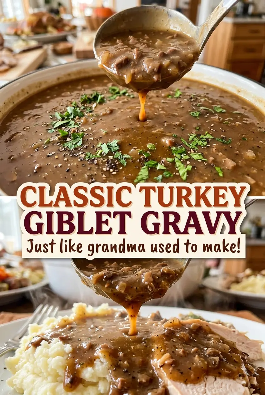 Classic Turkey Giblet Gravy rich savory finish