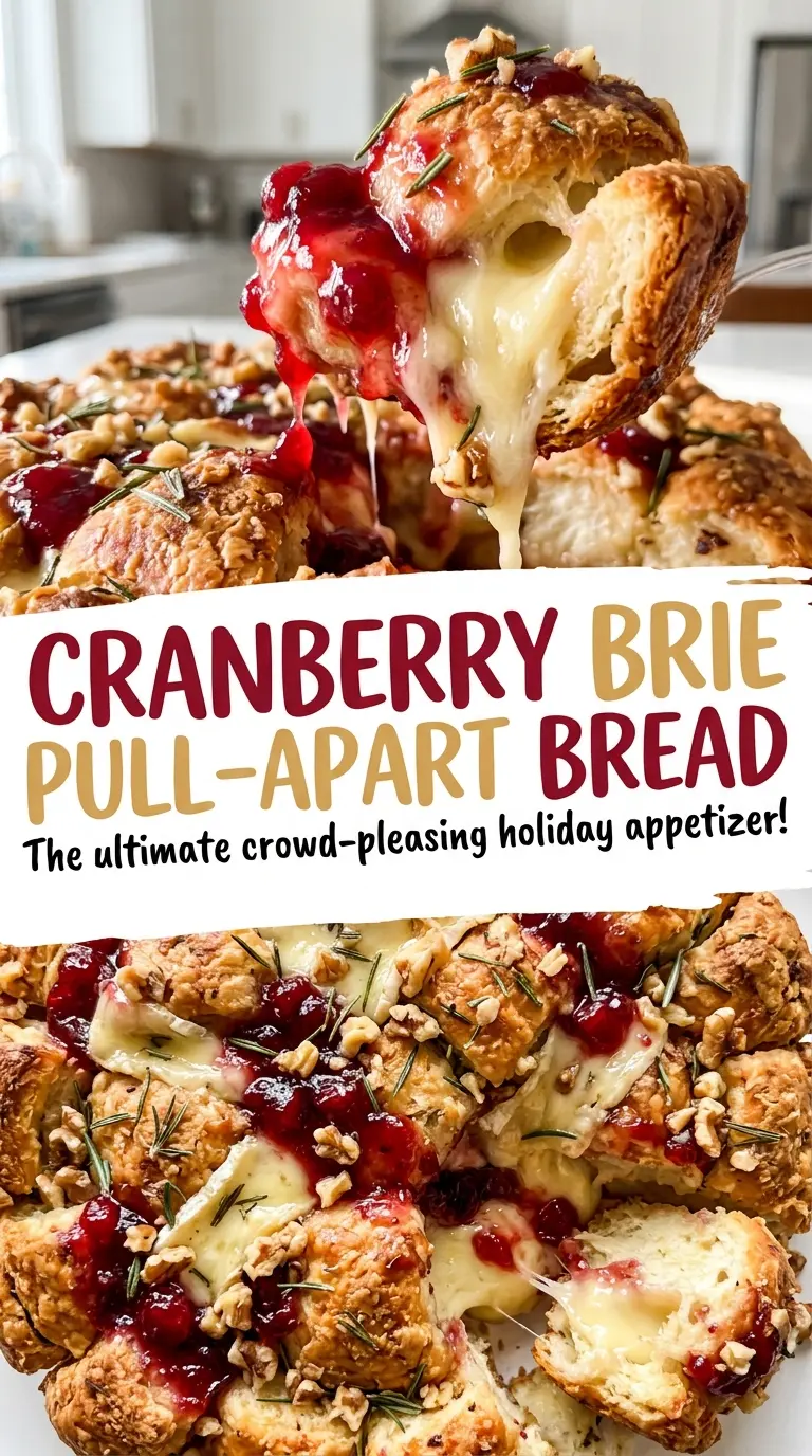 Cranberry Brie Pull-Apart Bread warm festive