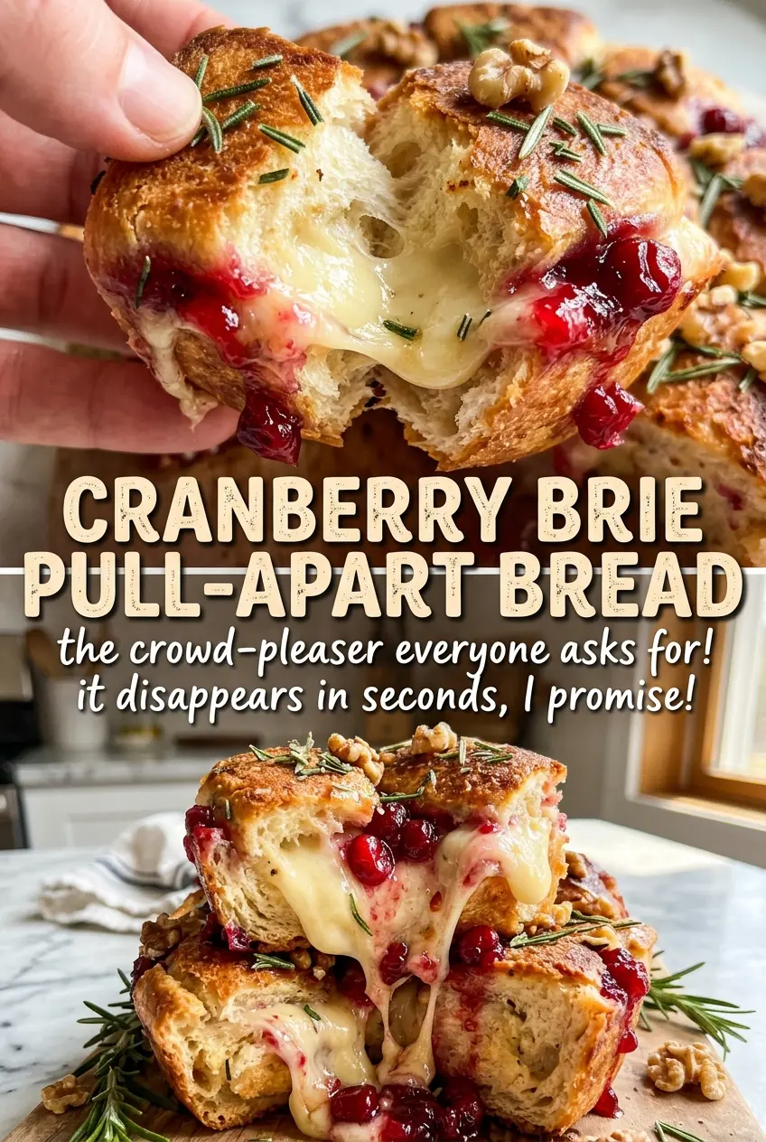 Cranberry Brie Pull-Apart Bread crisp cheesy