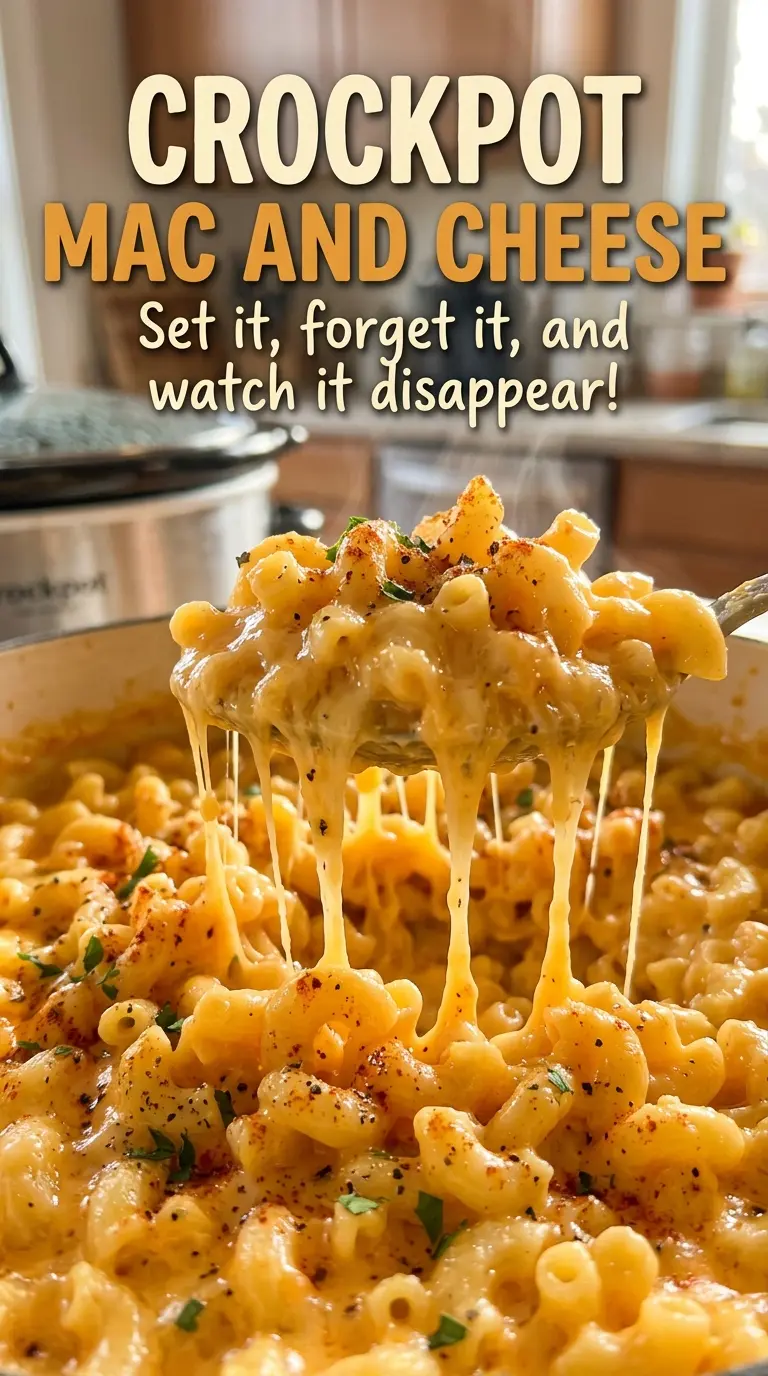 Crockpot Mac and Cheese creamy, stretchy texture
