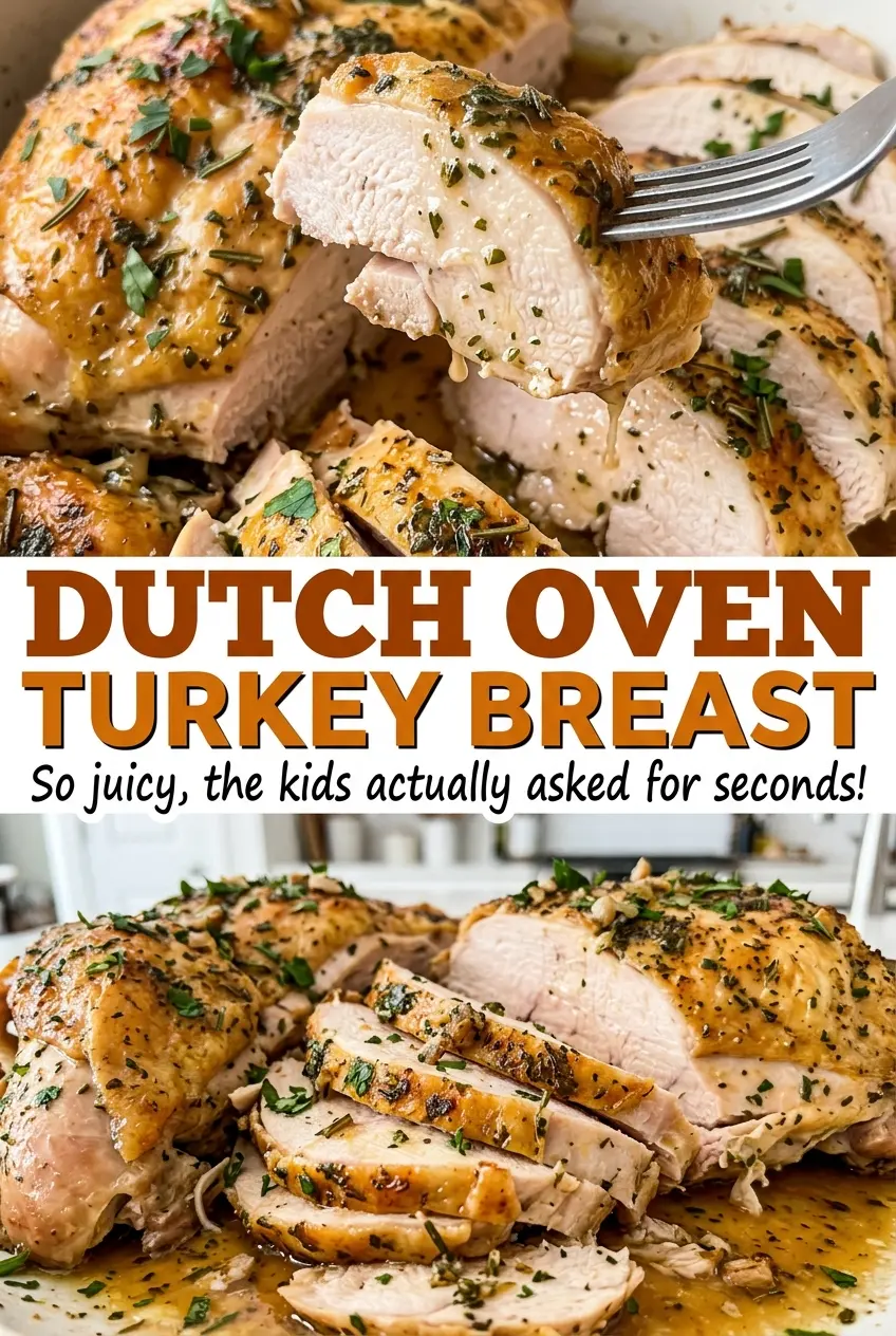Dutch Oven Turkey Breast browned herb butter