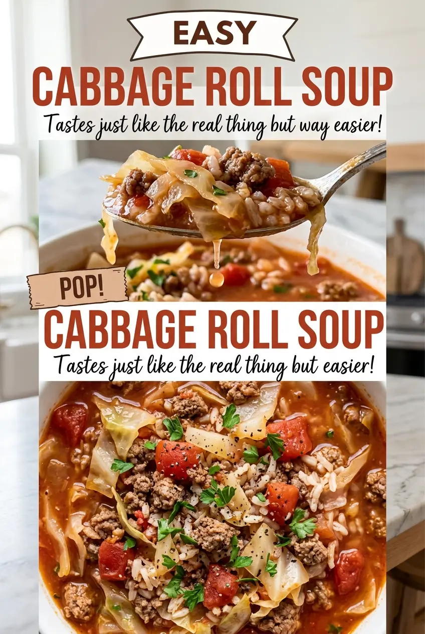 Easy Cabbage Roll Soup hearty tomato cabbage