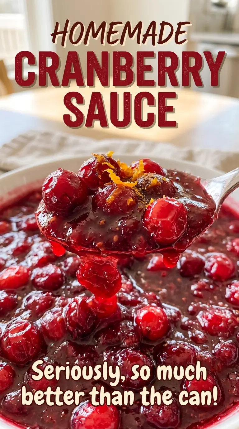 Homemade Cranberry Sauce glossy ruby-red