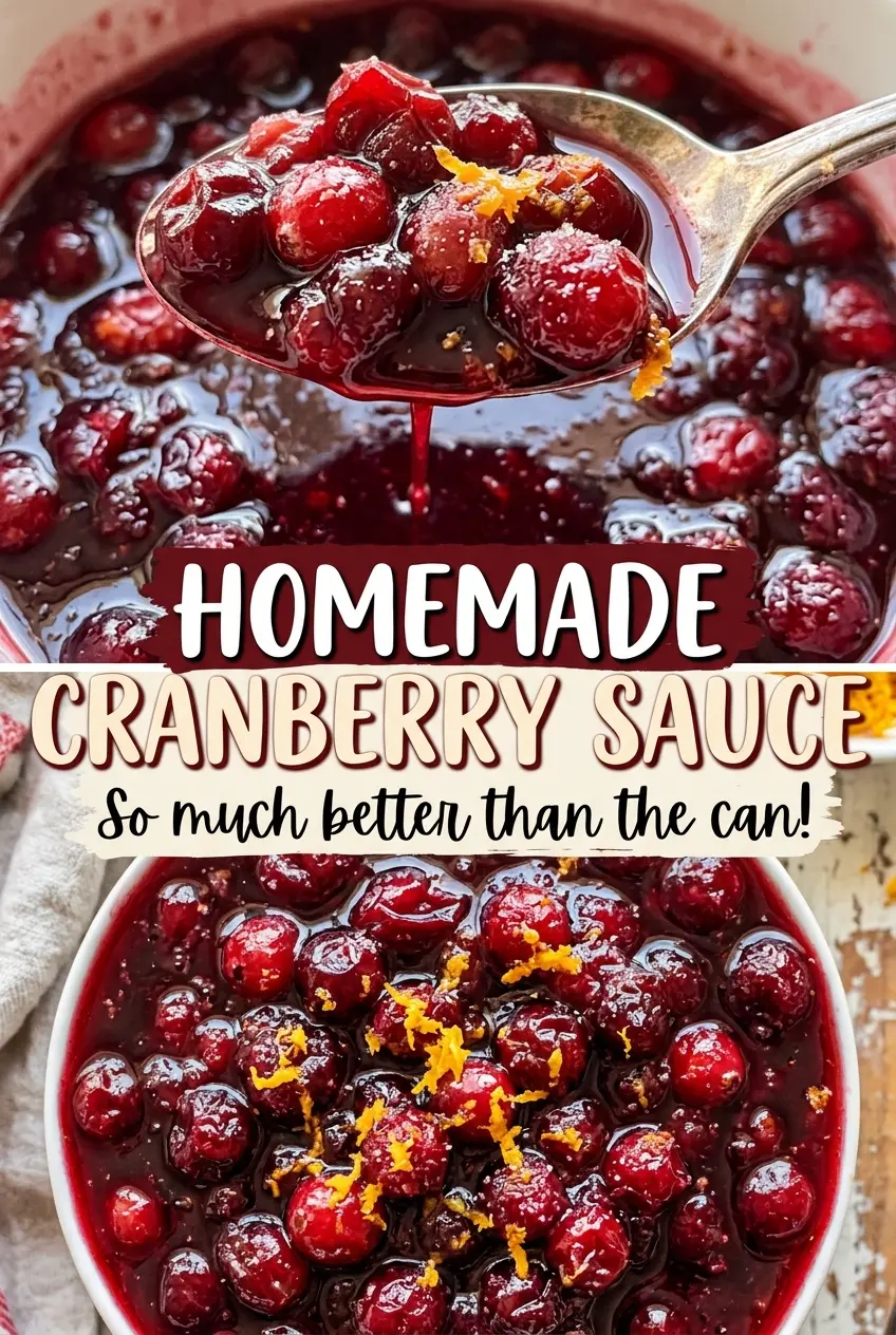 Homemade Cranberry Sauce glossy ruby-red