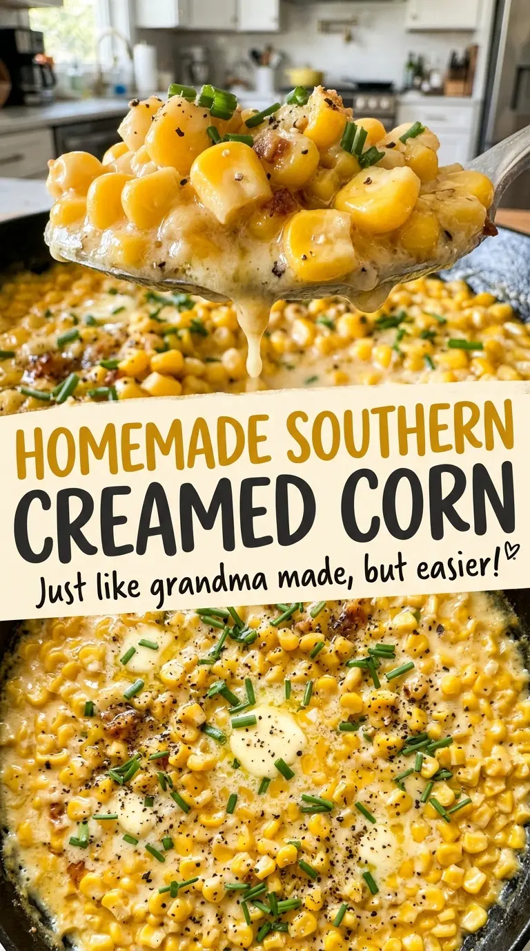 Homemade Southern Creamed Corn tender buttery kernels