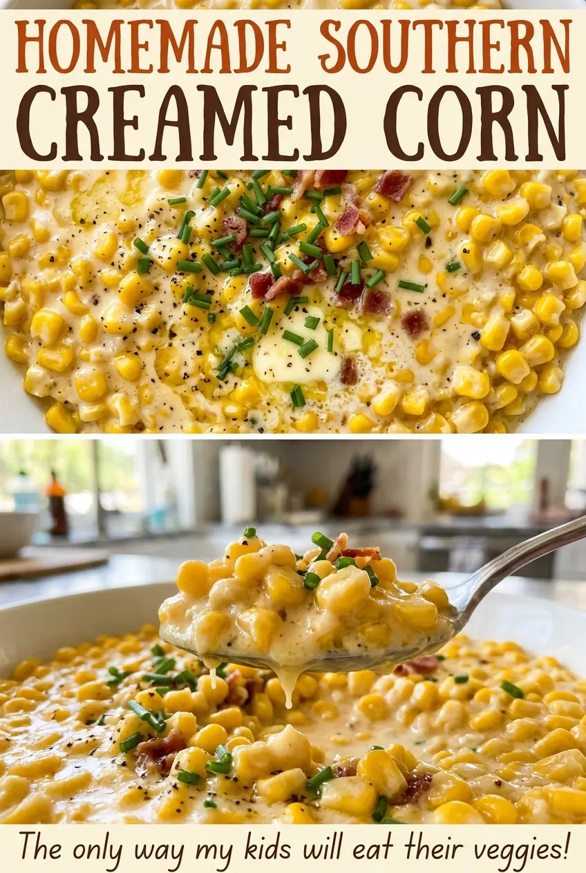 Homemade Southern Creamed Corn creamy skillet style