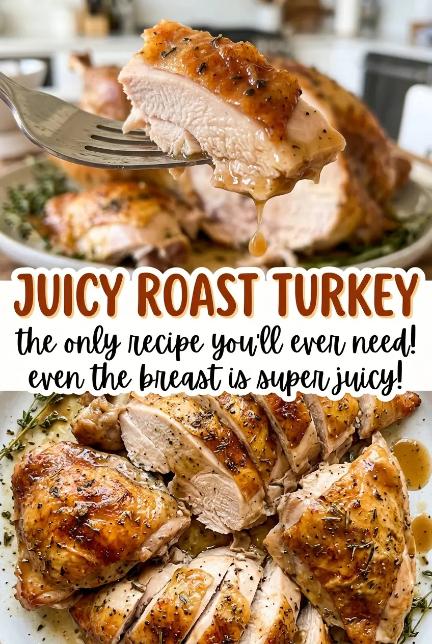 Juicy Roast Turkey with golden skin