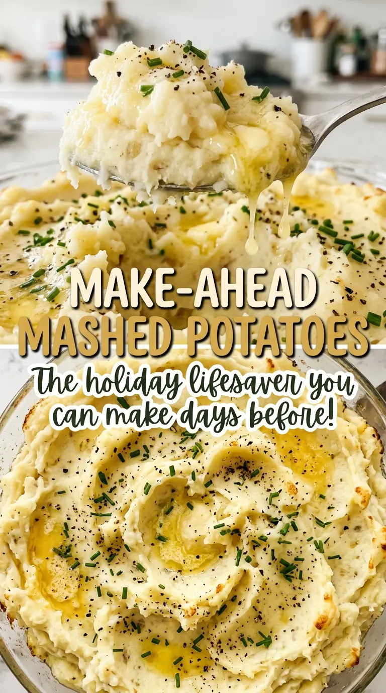 Make-Ahead Mashed Potatoes smooth, golden casserole