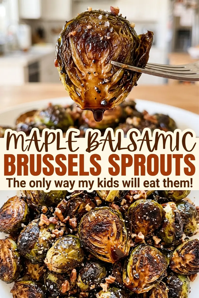 Maple Balsamic Brussels Sprouts browned cut sides