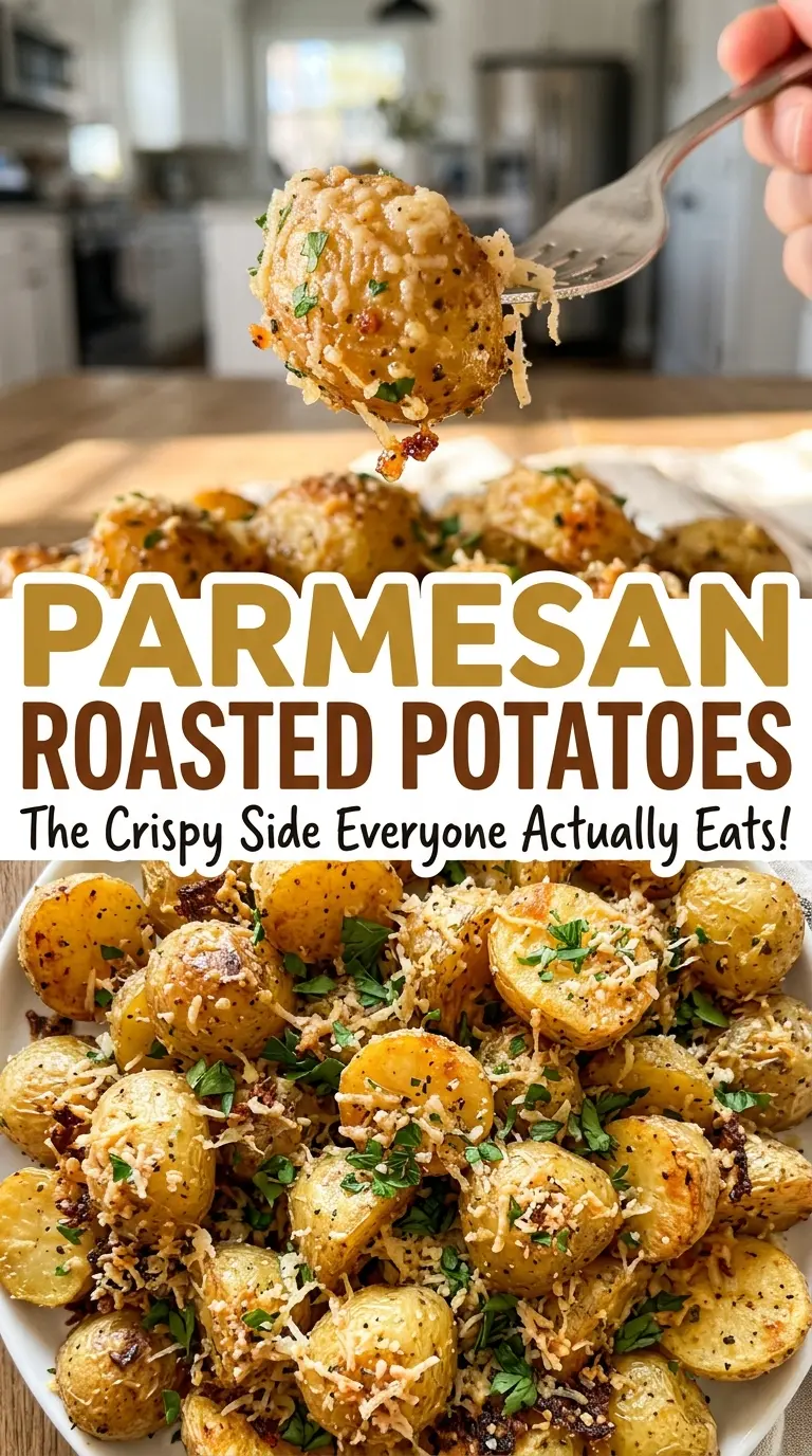 Parmesan Roasted Potatoes browned cheesy crust