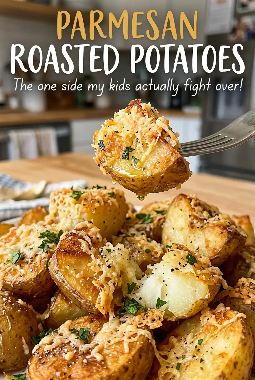 Parmesan Roasted Potatoes golden crisp edges