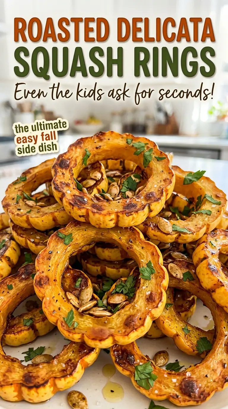 Roasted Delicata Squash Rings, tender caramelized centers