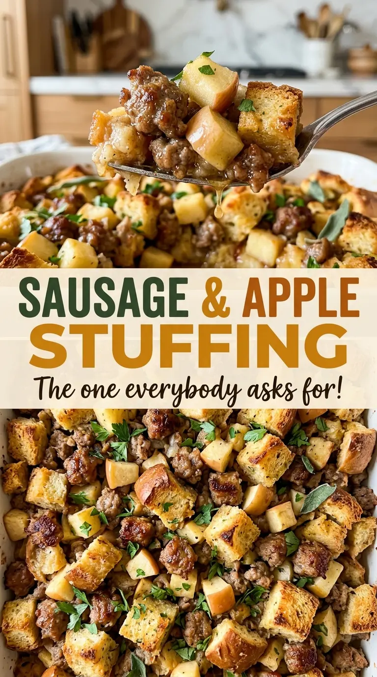 Sausage and Apple Stuffing savory bread cubes