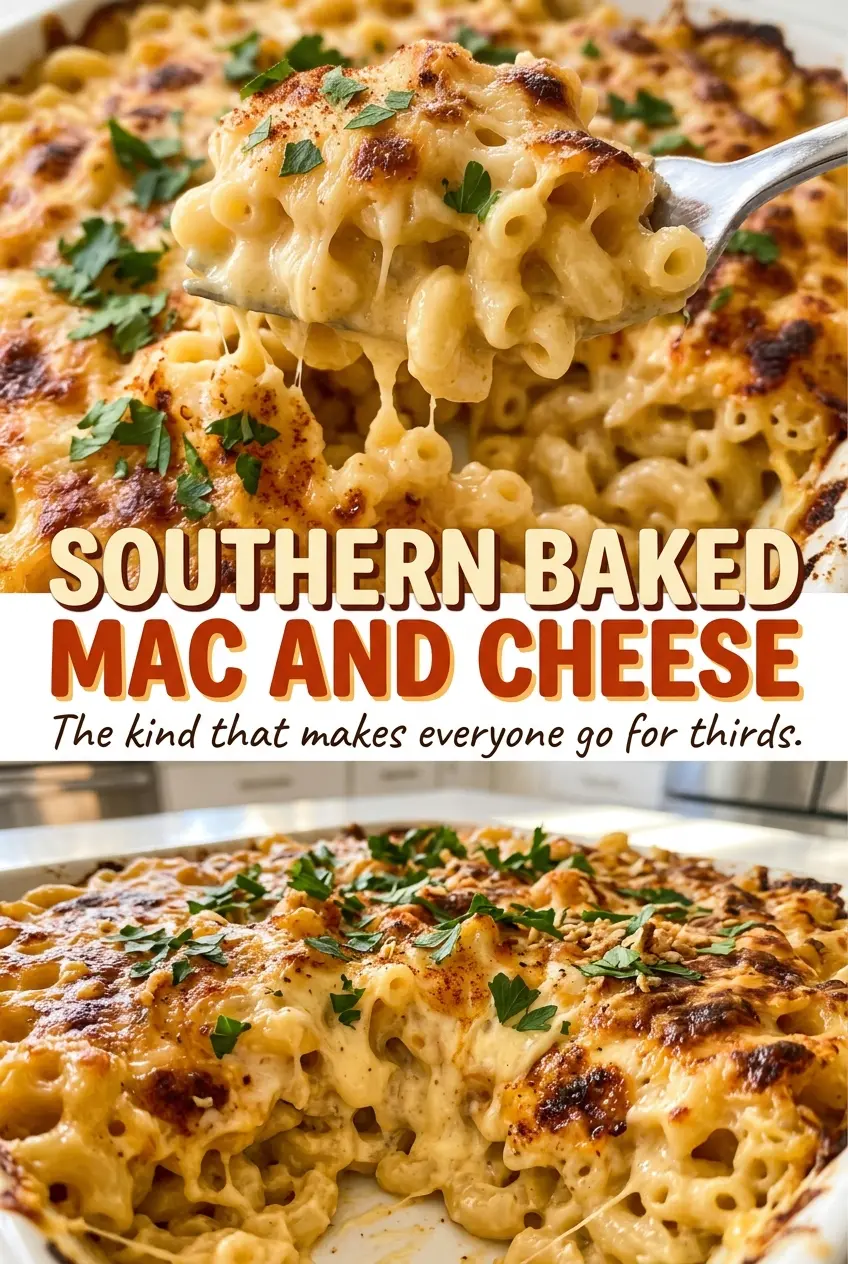 Southern baked mac and cheese golden cheesy casserole
