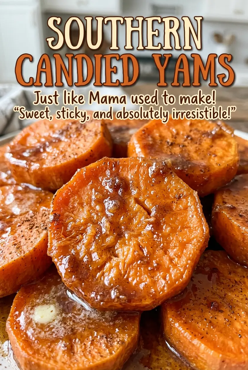 Southern candied yams glossy syrup