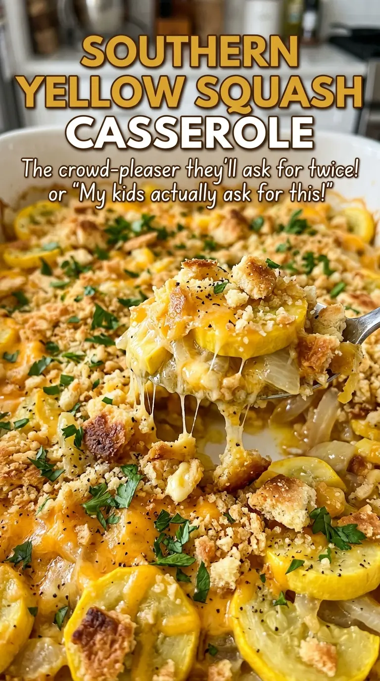 Southern Yellow Squash Casserole tender cheesy center