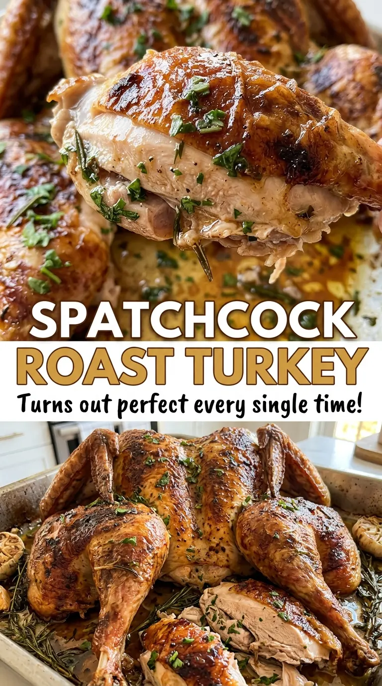 Spatchcock Roast Turkey golden skin