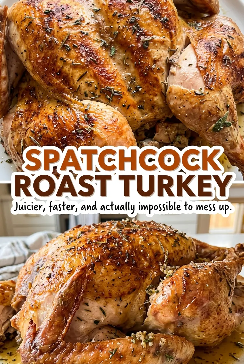 Spatchcock Roast Turkey herb butter