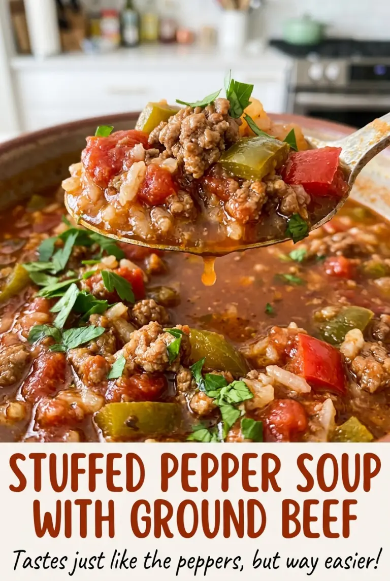 Stuffed Pepper Soup with Ground Beef