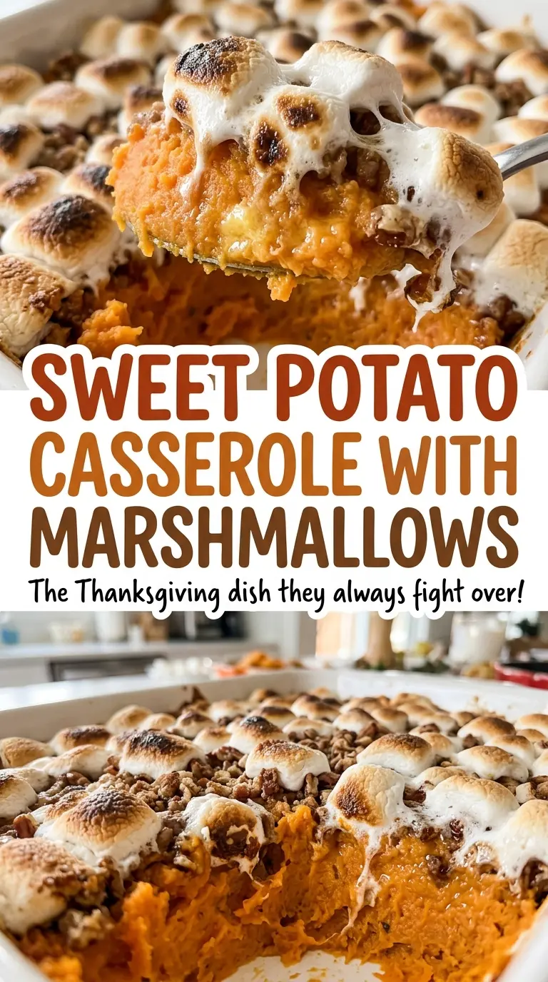 Sweet Potato Casserole with Marshmallows fluffy golden topping
