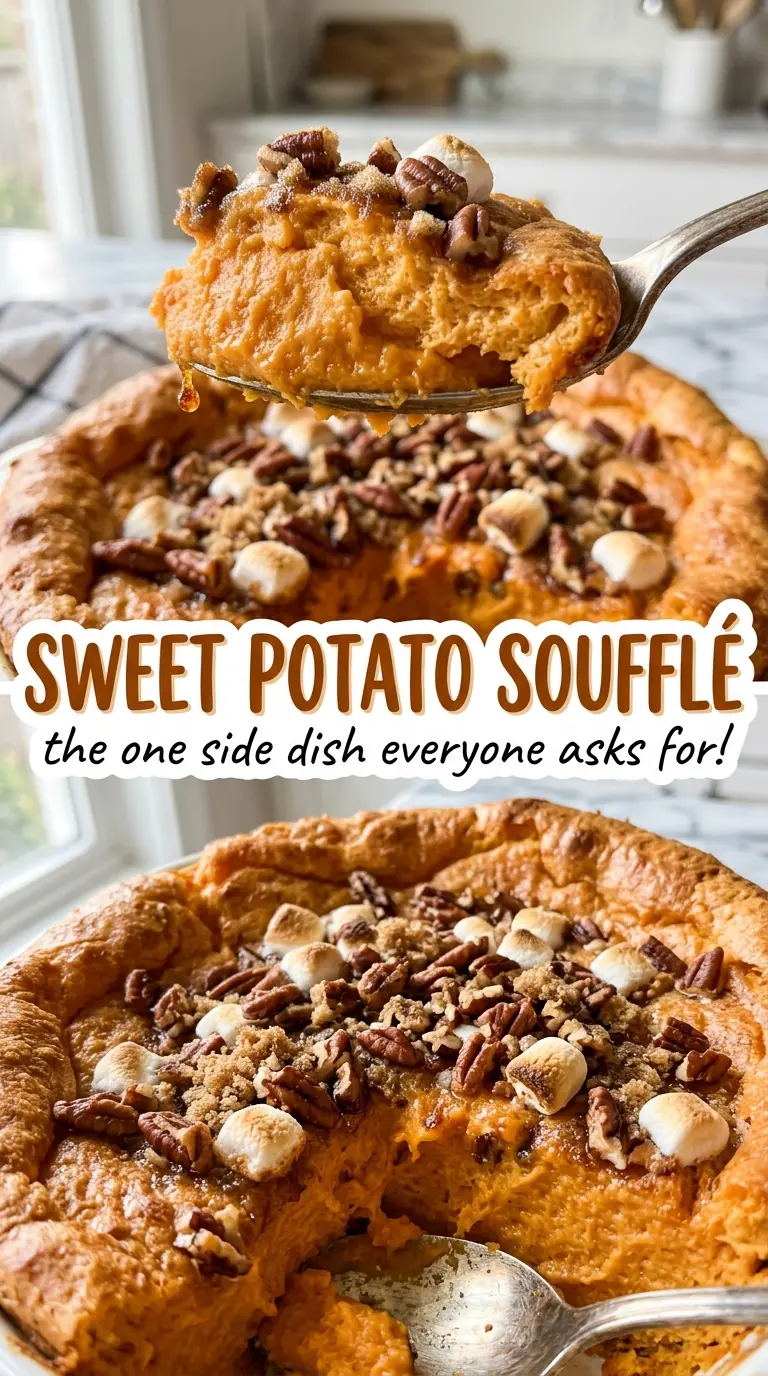 Sweet Potato Soufflé fluffy golden center