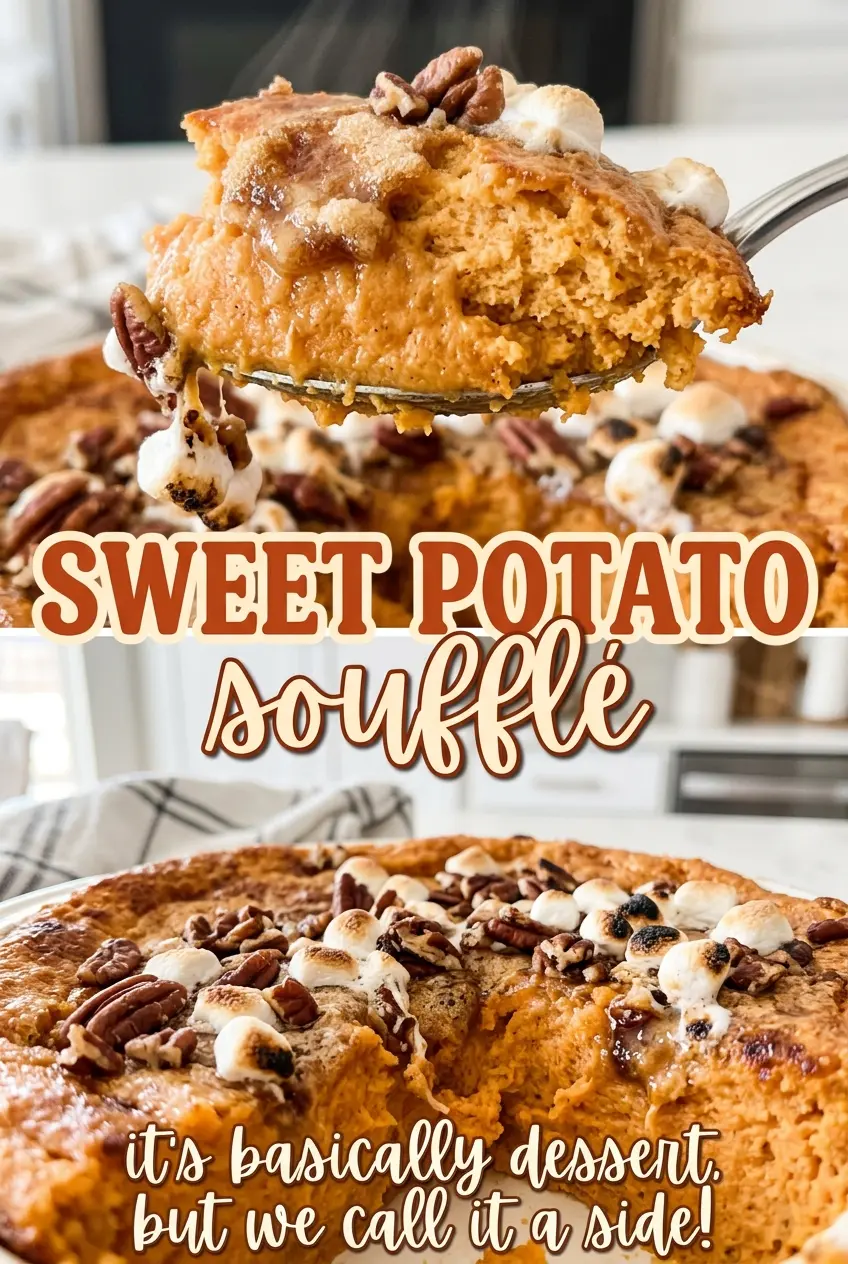 Sweet Potato Soufflé golden baked top