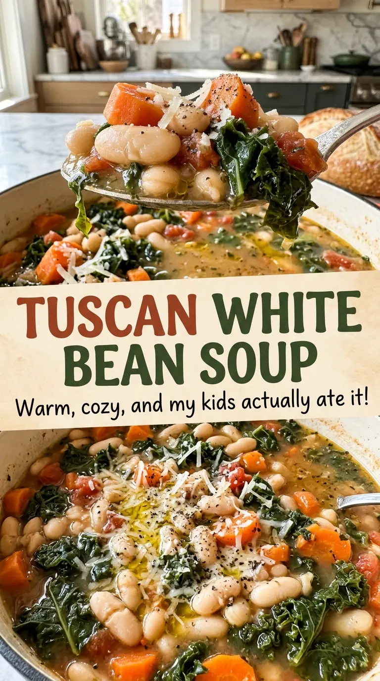 Tuscan White Bean Soup with cannellini beans and kale